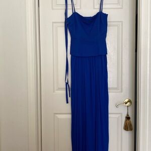 Day or Night Elegant Sleeveless Long Wight Straps Dress.